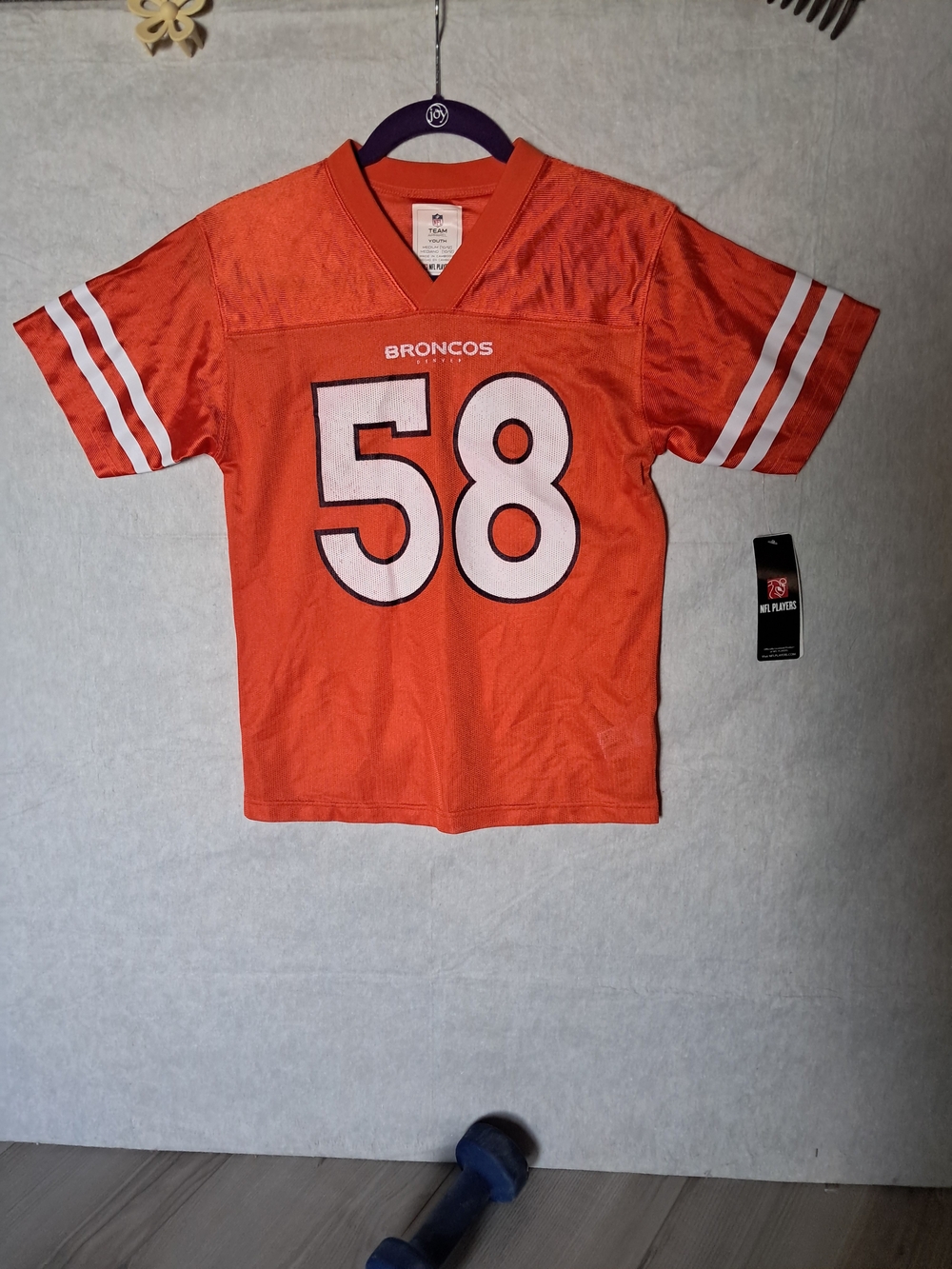 NFL Orange Broncos Kids Jersey #58 with White Accents